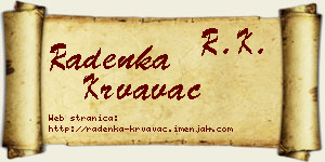 Radenka Krvavac vizit kartica